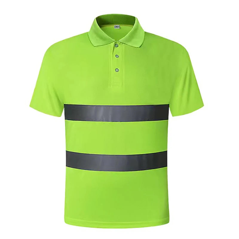 Custom LOGO T-Shirt for Men Work Safety Vest Fluorescent Yellow Workwear Vest Safety Volunteer Uniform